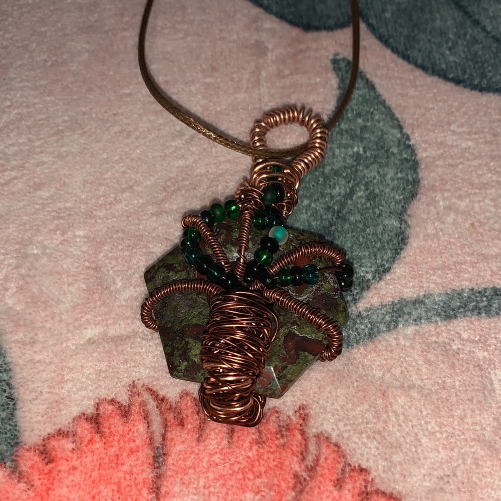 Handcrafted Copper Wire Tree Pendant Necklace